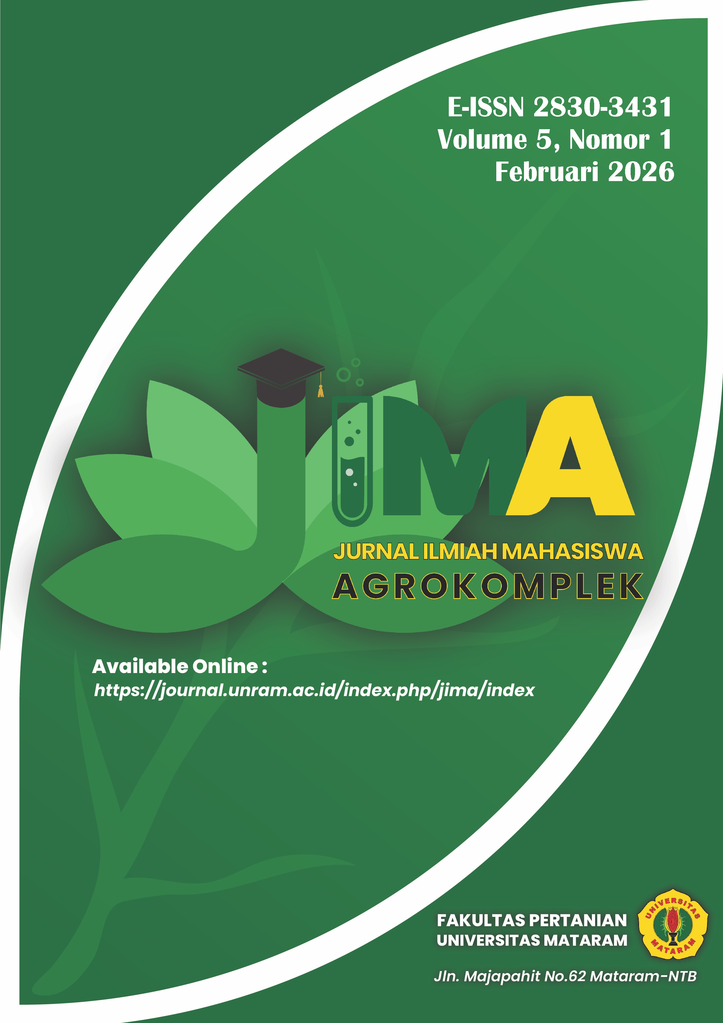 					View Vol. 5 No. 1 (2026): Jurnal Ilmiah Mahasiswa Agrokomplek
				