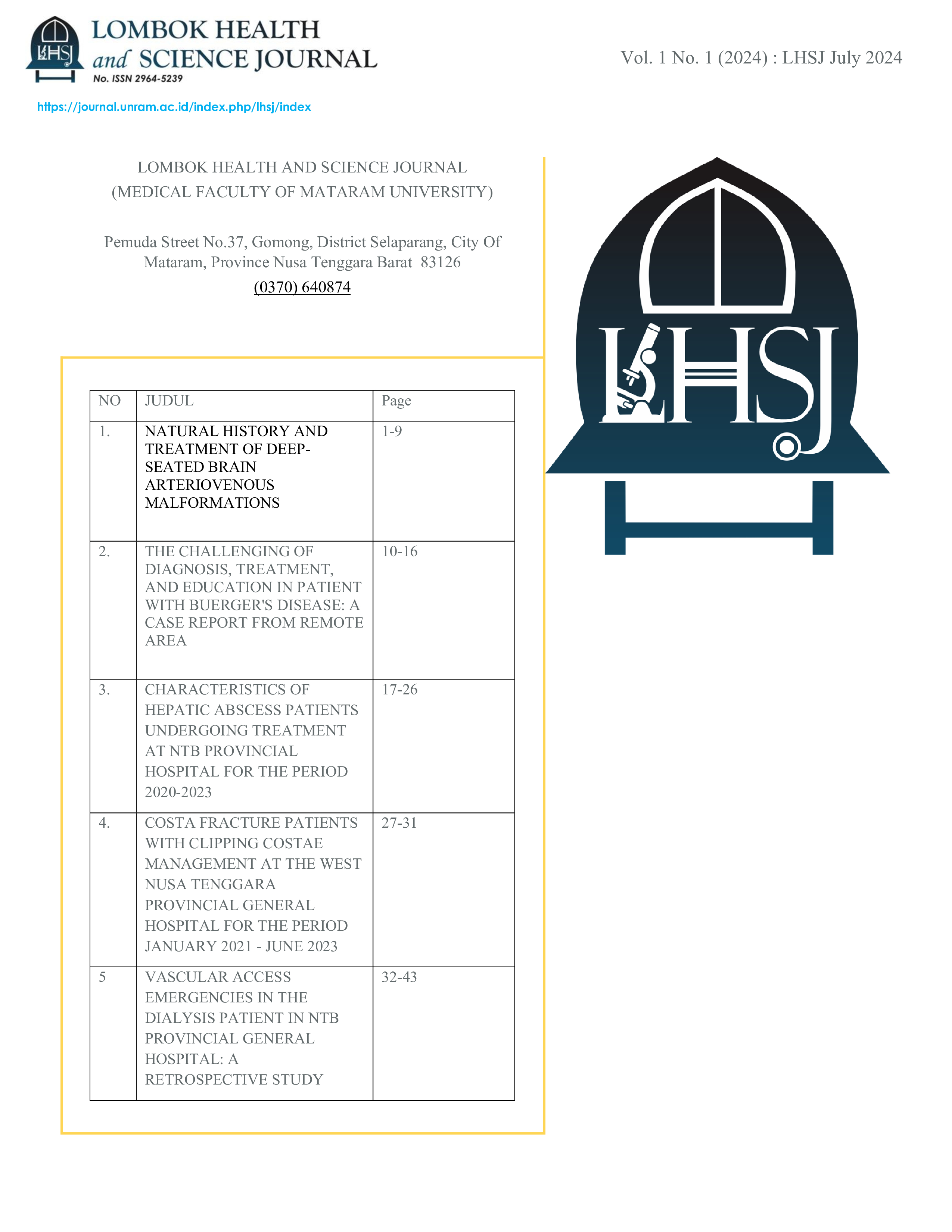 					View Vol. 1 No. 1 (2024): LHSJ Volume 1 2024
				