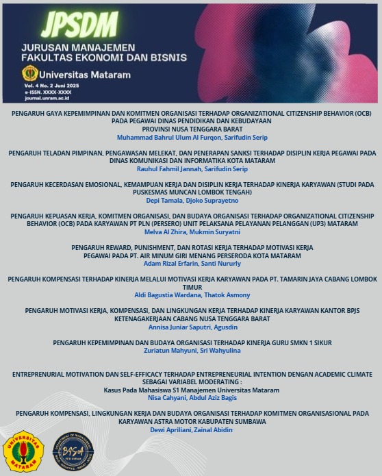 					View Vol. 4 No. 2 (2025): JPSDM (JURNAL PENELITIAN SUMBER DAYA MANUSIA)
				
