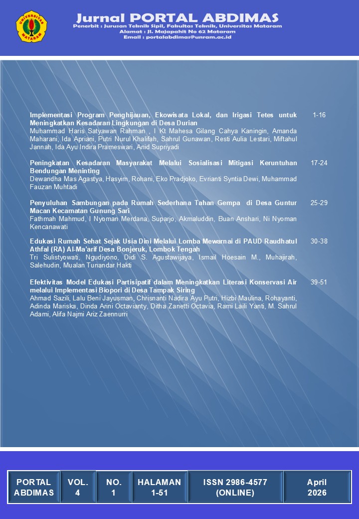 					View Vol. 4 No. 1 (2026): Jurnal PORTAL ABDIMAS
				